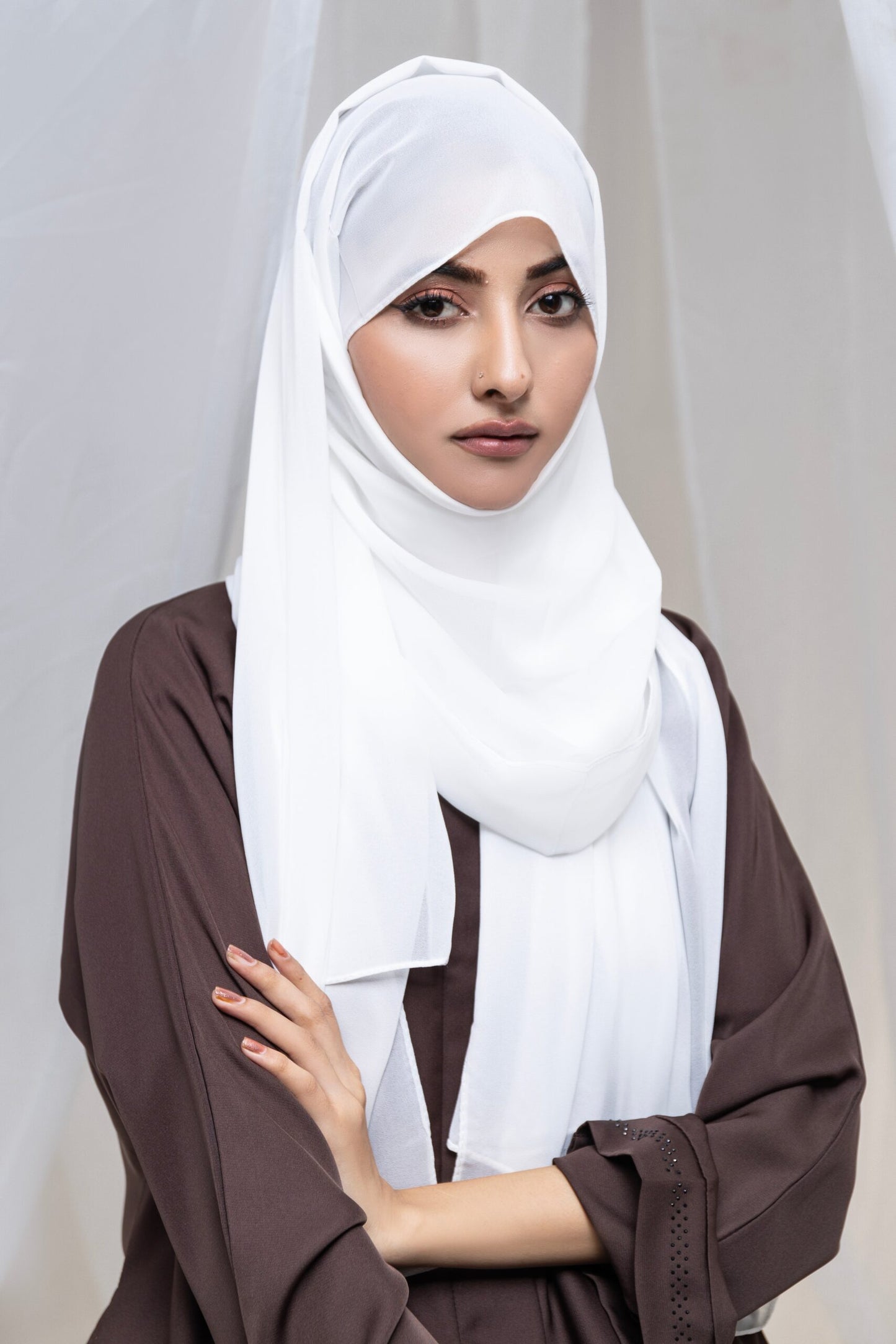 premium Georgette Hijab – Pure White