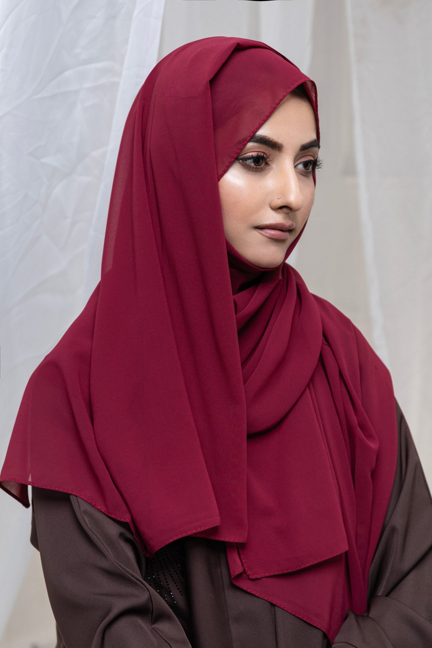 premium Gerogette Hijab-Merlot