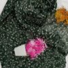 Printed lawn Hijab – Dark Green