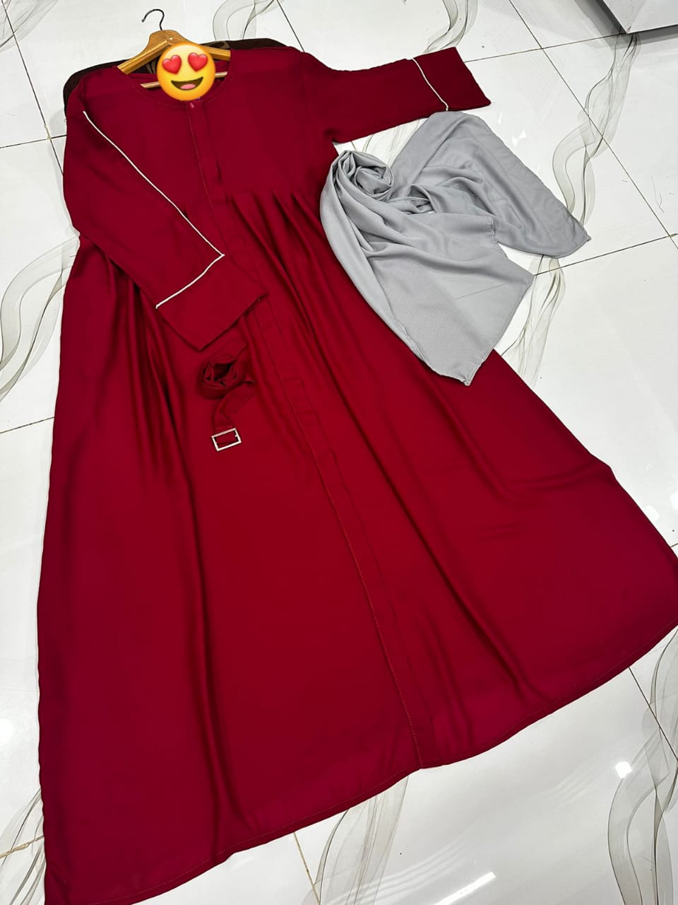 Zip Piping Abaya With Stoller
