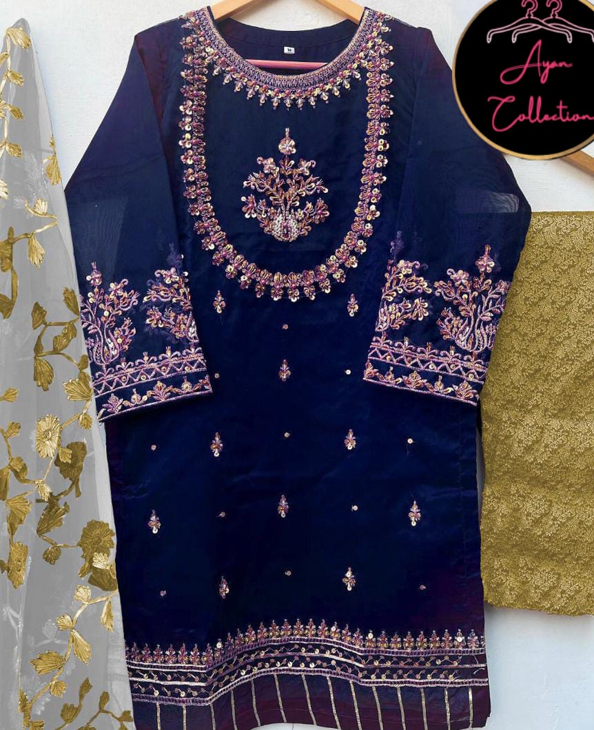 Handwork And Embroidery Shirt With Emb Dupatta 3piece