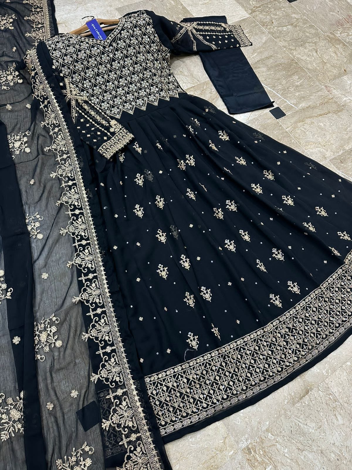 Heavy Embroidered Maxi,Dupatta And Trouser 3Pcs