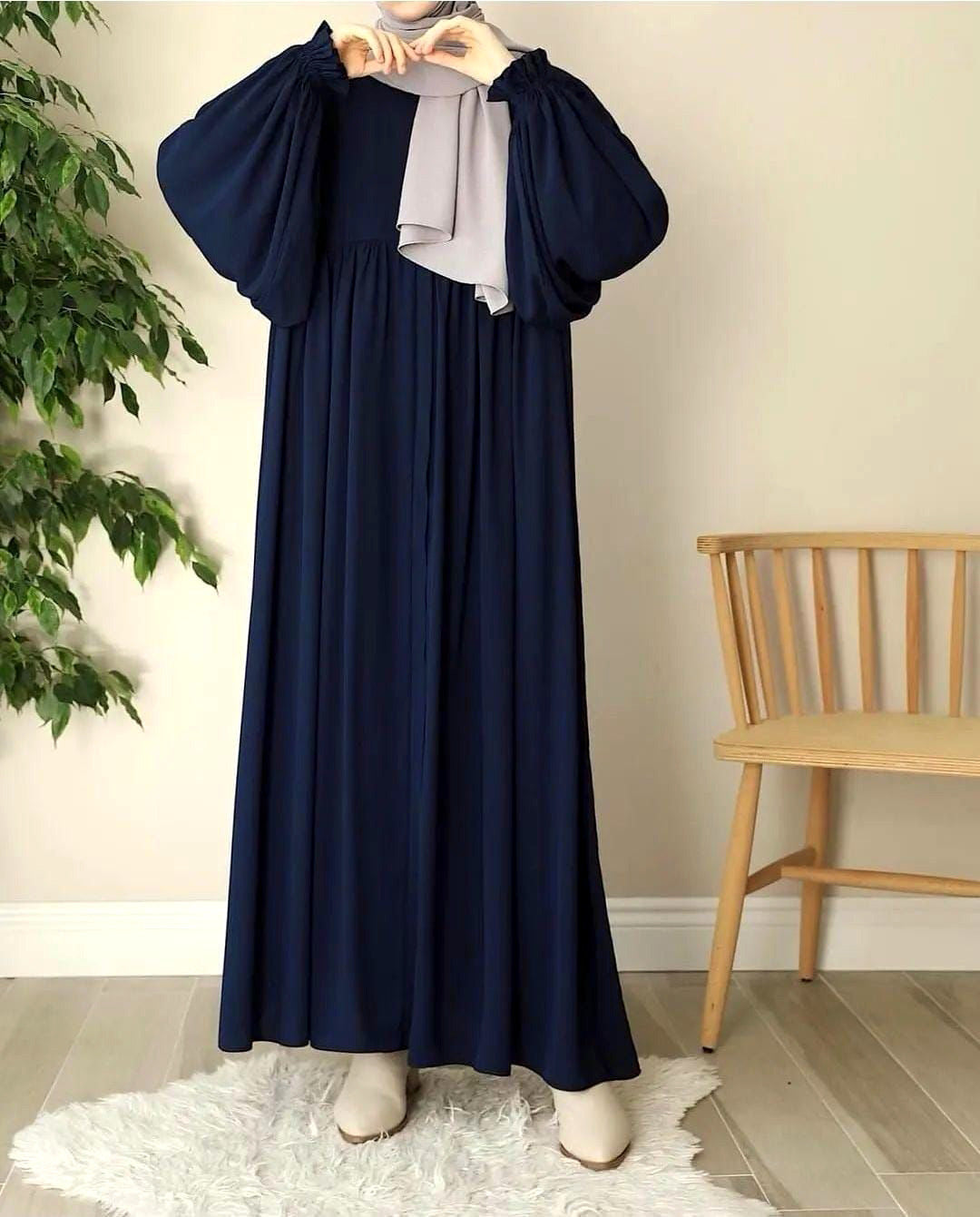 Front Platted Gum Zip Sleeves Punch Abaya With Stoller