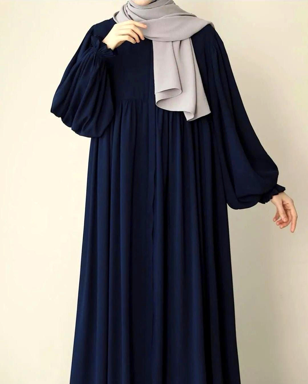 Front Platted Gum Zip Sleeves Punch Abaya With Stoller