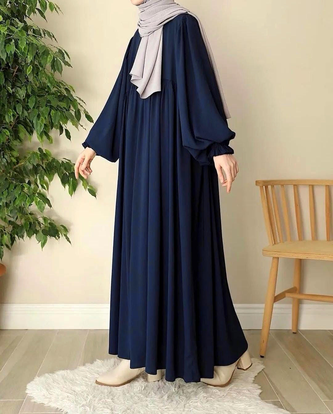 Front Platted Gum Zip Sleeves Punch Abaya With Stoller