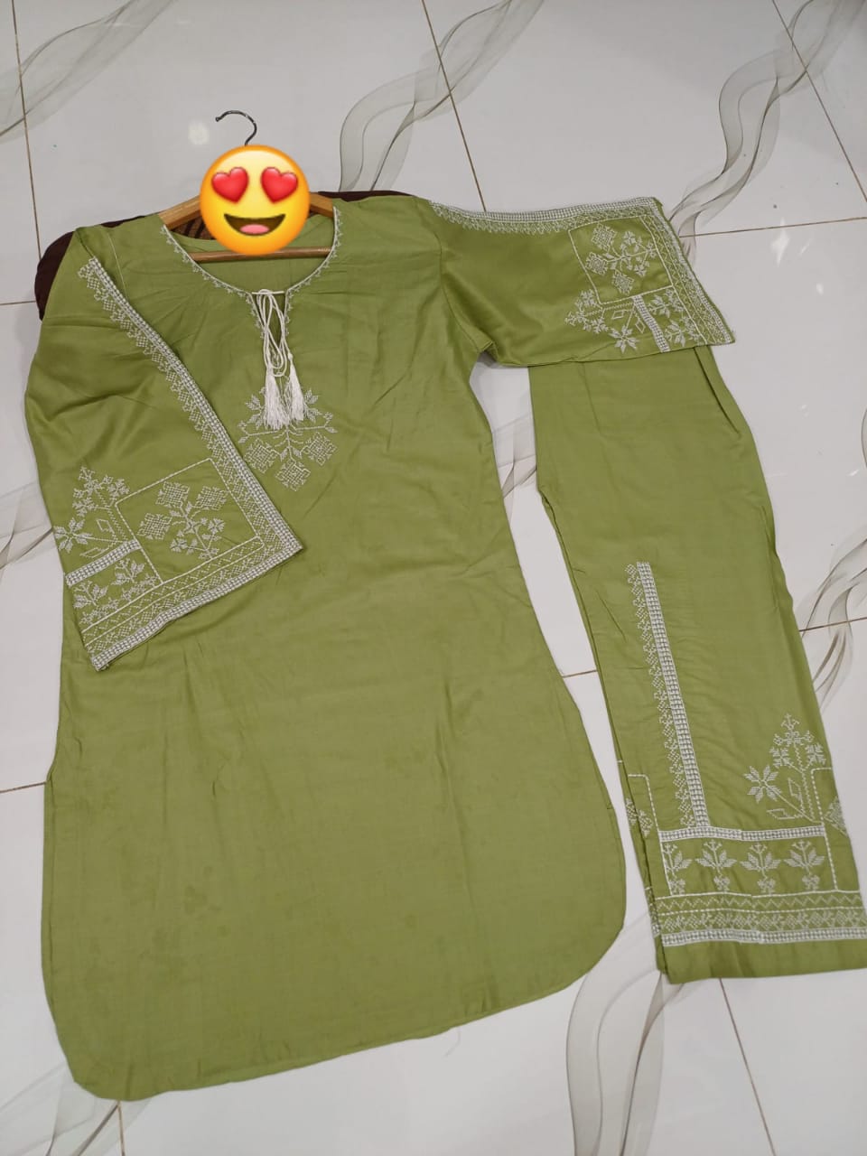 Embroidery shirt With Emb Flapper 2Pcs