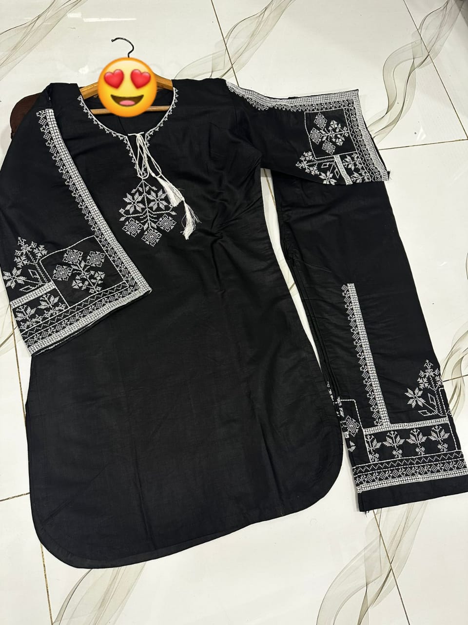 Embroidery shirt With Emb Flapper 2Pcs