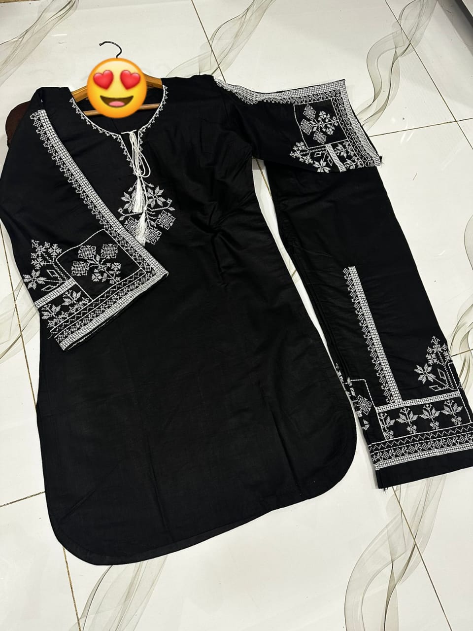 Embroidery shirt With Emb Flapper 2Pcs