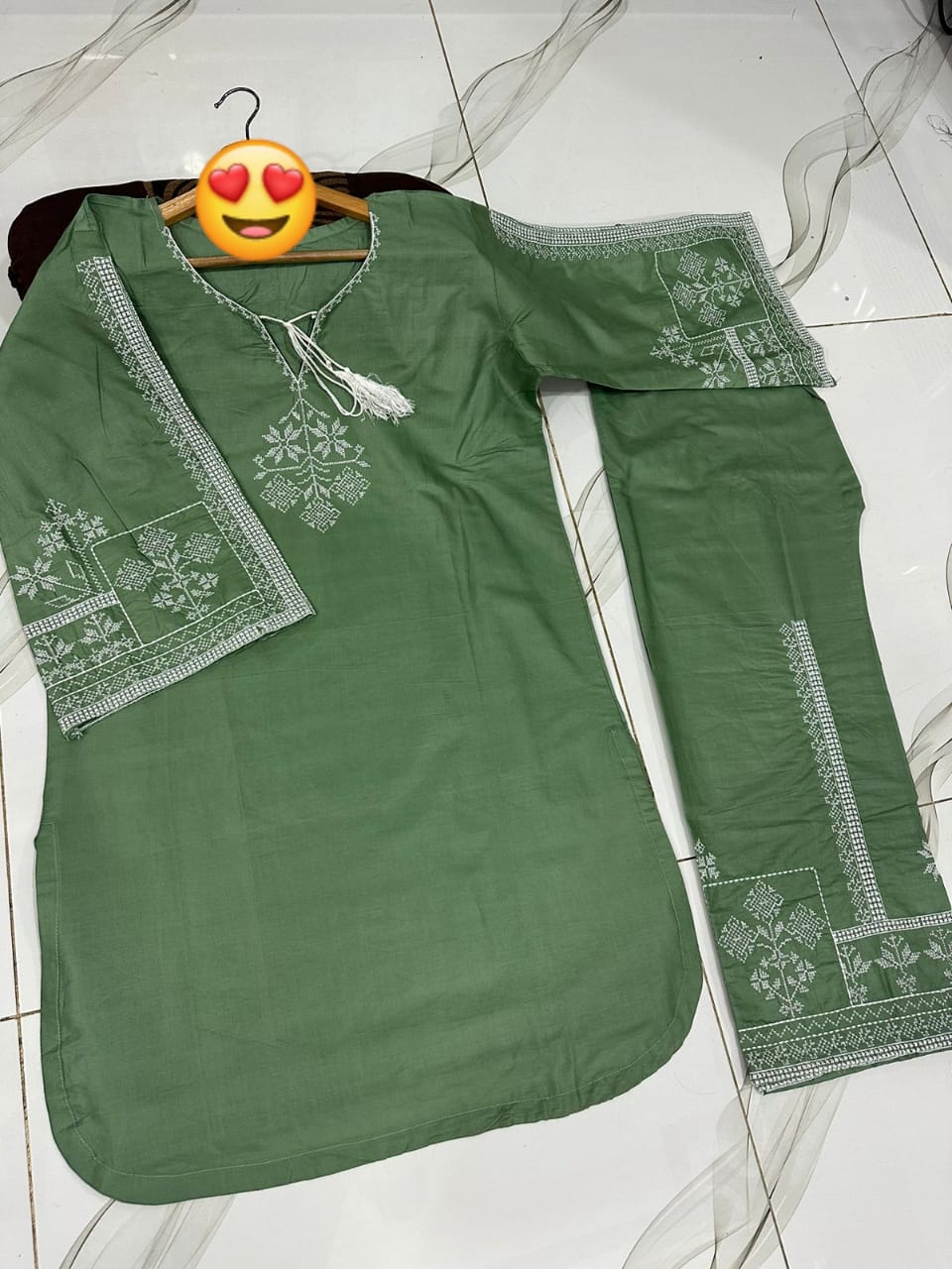 Embroidery shirt With Emb Flapper 2Pcs