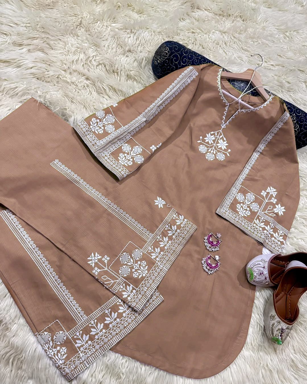 Embroidery shirt With Emb Flapper 2Pcs