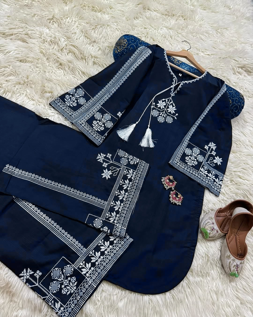 Embroidery shirt With Emb Flapper 2Pcs