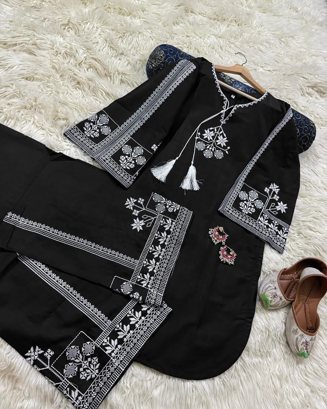 Embroidery shirt With Emb Flapper 2Pcs