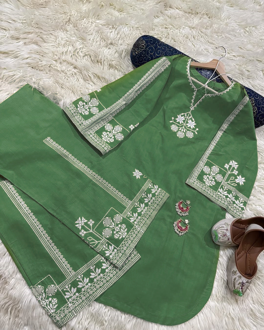 Embroidery shirt With Emb Flapper 2Pcs