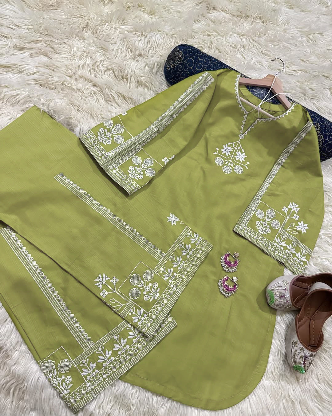 Embroidery shirt With Emb Flapper 2Pcs