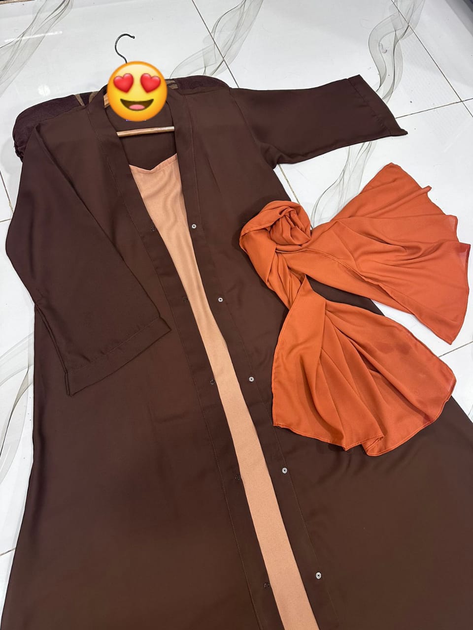 Chocolaty Gown Abaya With Stoller 