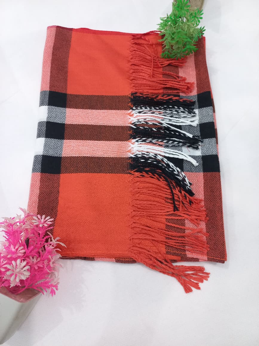 PREMIUM BURBERRY HIJAB - RUST ORANGE