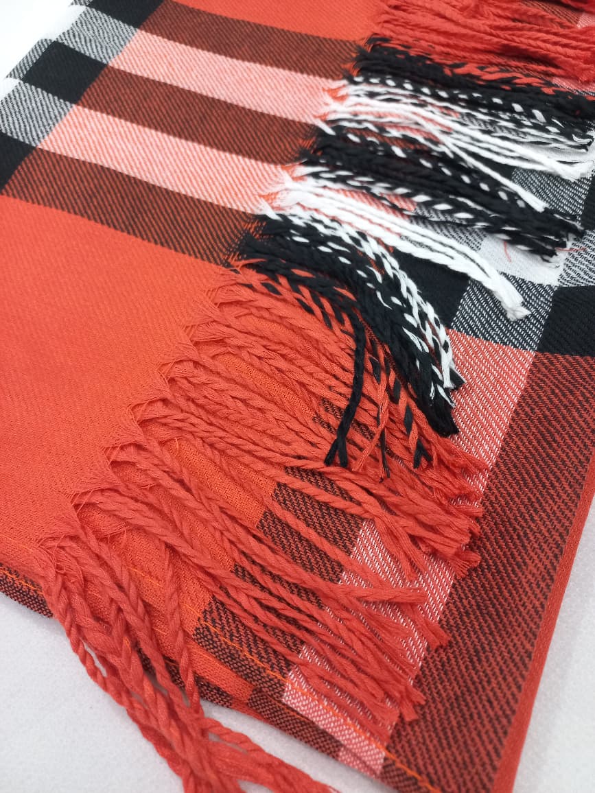 PREMIUM BURBERRY HIJAB - RUST ORANGE