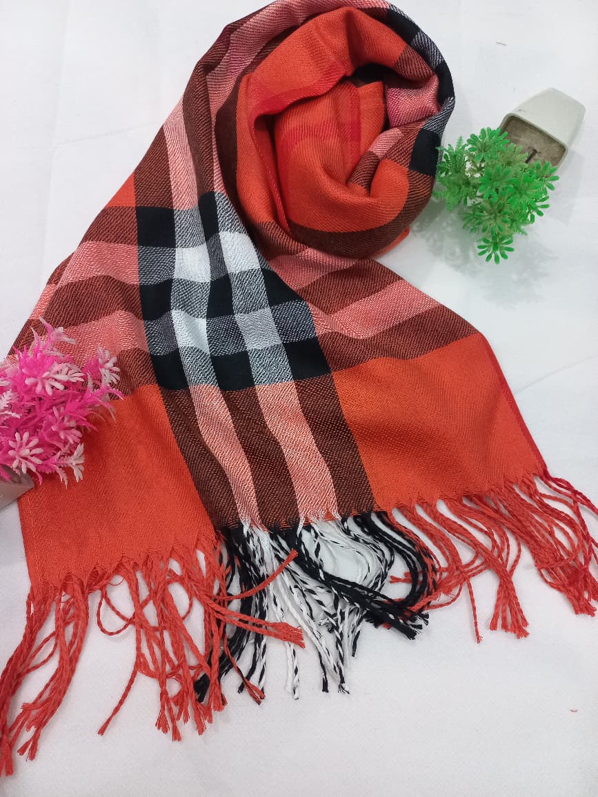 PREMIUM BURBERRY HIJAB - RUST ORANGE