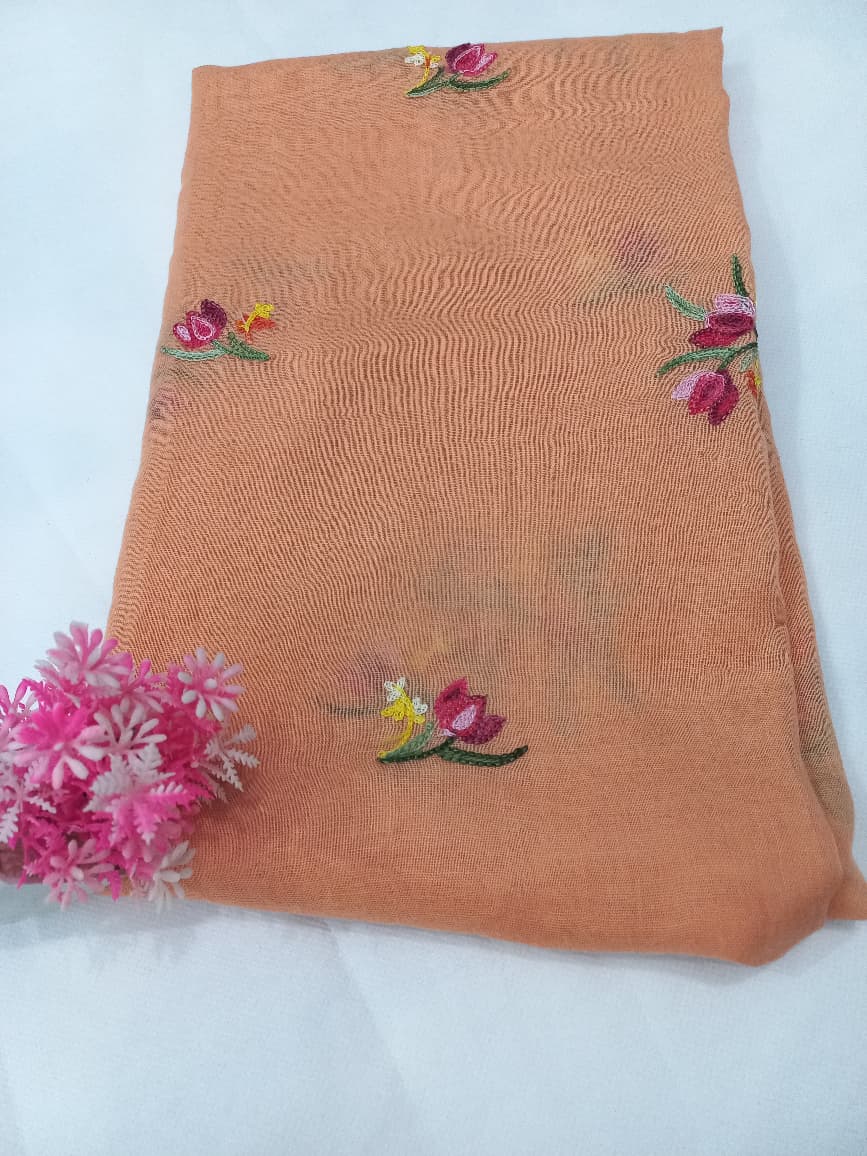 EMBROIDERED FLOWER HIJAB - PEECH