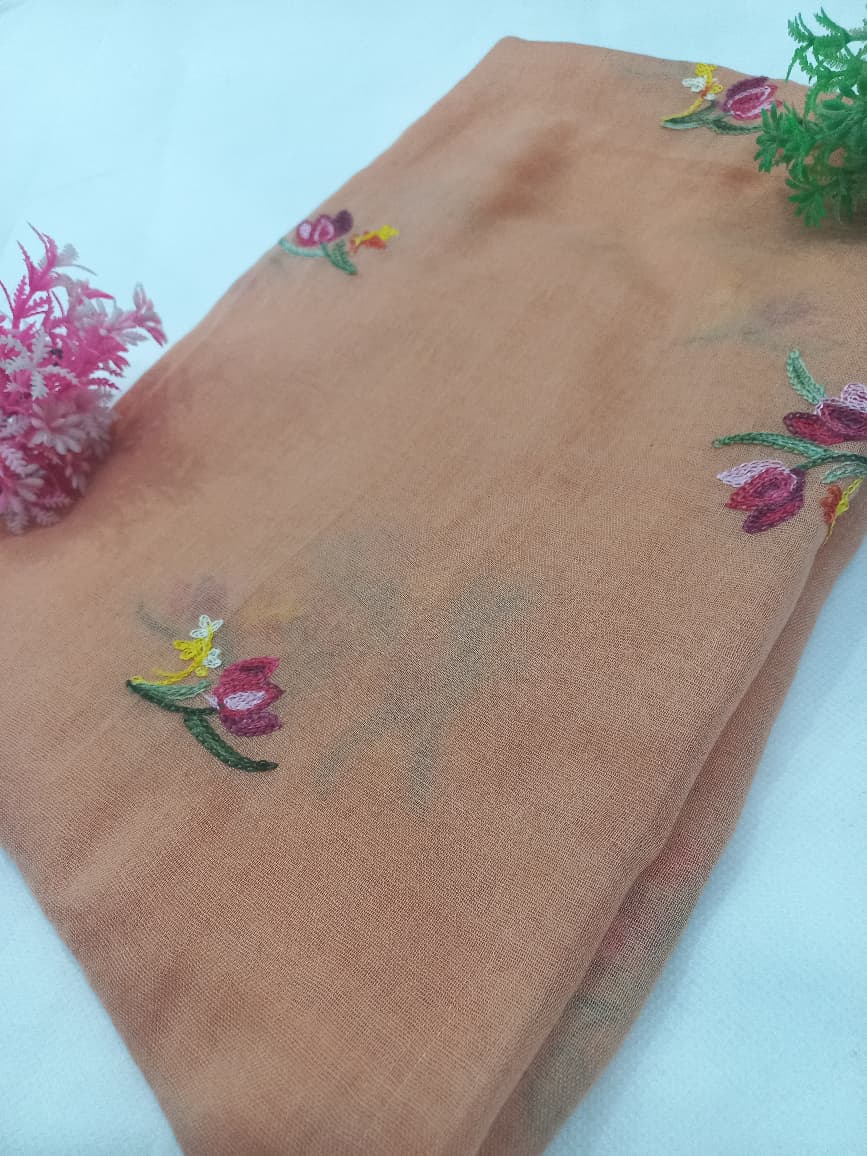 EMBROIDERED FLOWER HIJAB - PEECH