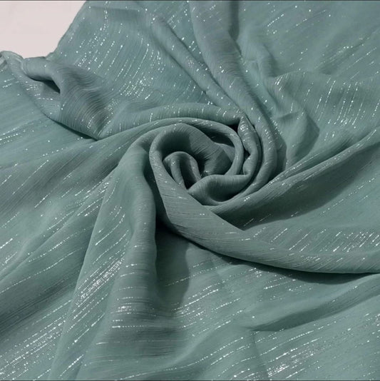 Zari Georgete - Aqua Green