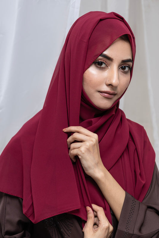 premium Gerogette Hijab-Merlot