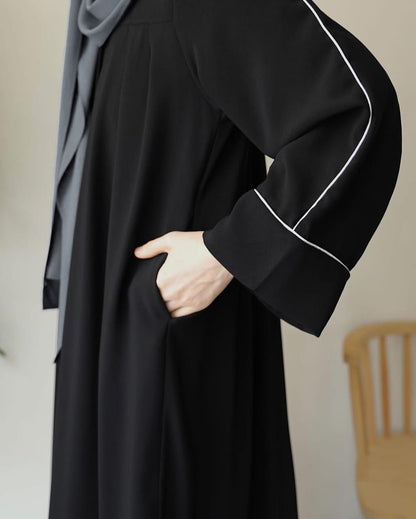 Zip Piping Abaya With Stoller