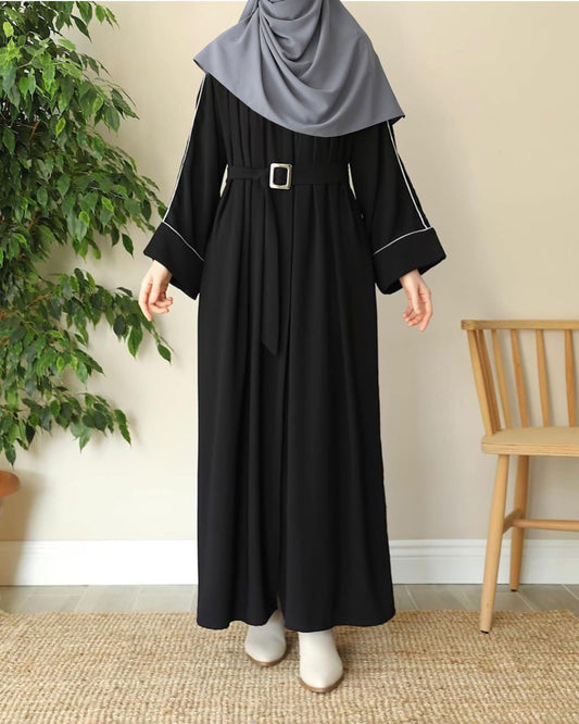 Zip Piping Abaya With Stoller