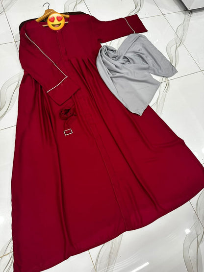 Zip Piping Abaya With Stoller