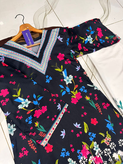 NEW COLOURS STITCHED PRINTED DRESS ❤