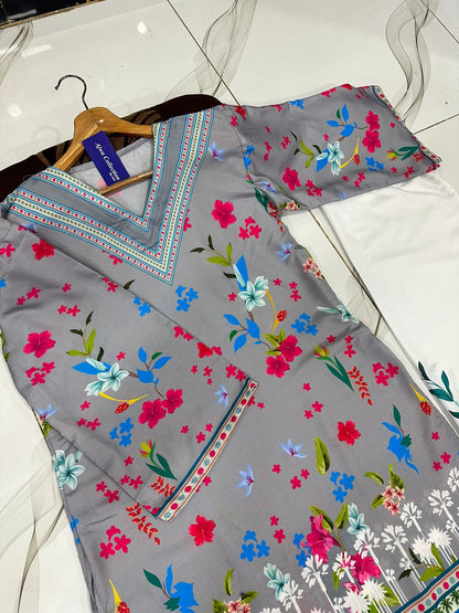 NEW COLOURS STITCHED PRINTED DRESS ❤