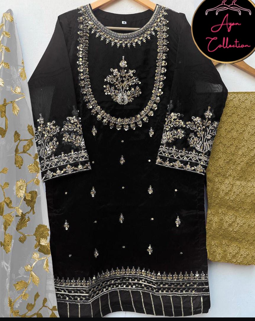 Handwork And Embroidery Shirt With Emb Dupatta 3piece