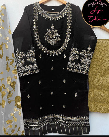 Handwork And Embroidery Shirt With Emb Dupatta 3piece