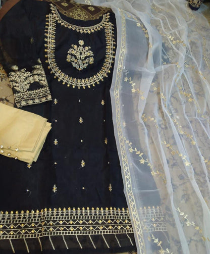 Handwork And Embroidery Shirt With Emb Dupatta 3piece