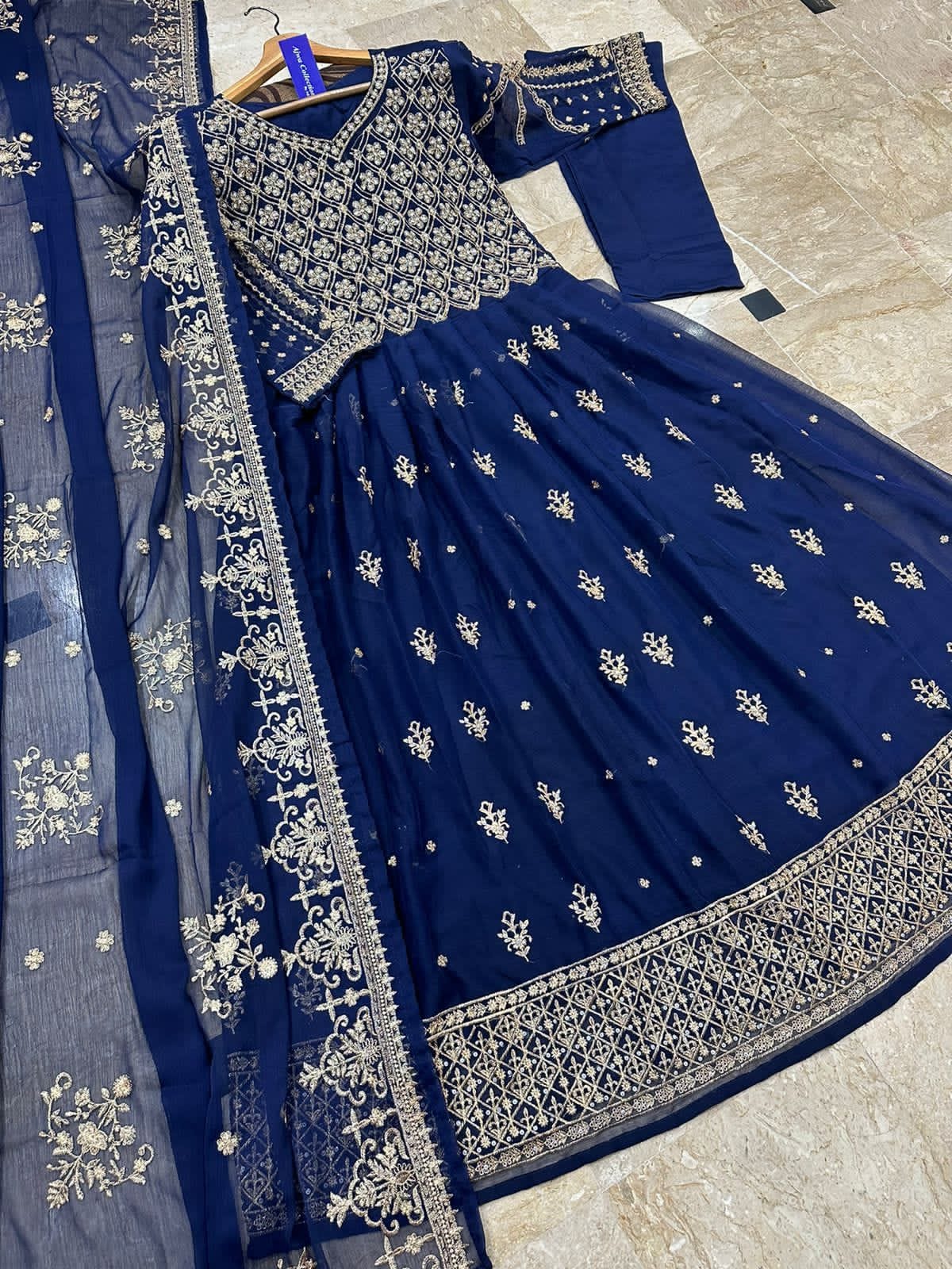 Heavy Embroidered Maxi,Dupatta And Trouser 3Pcs