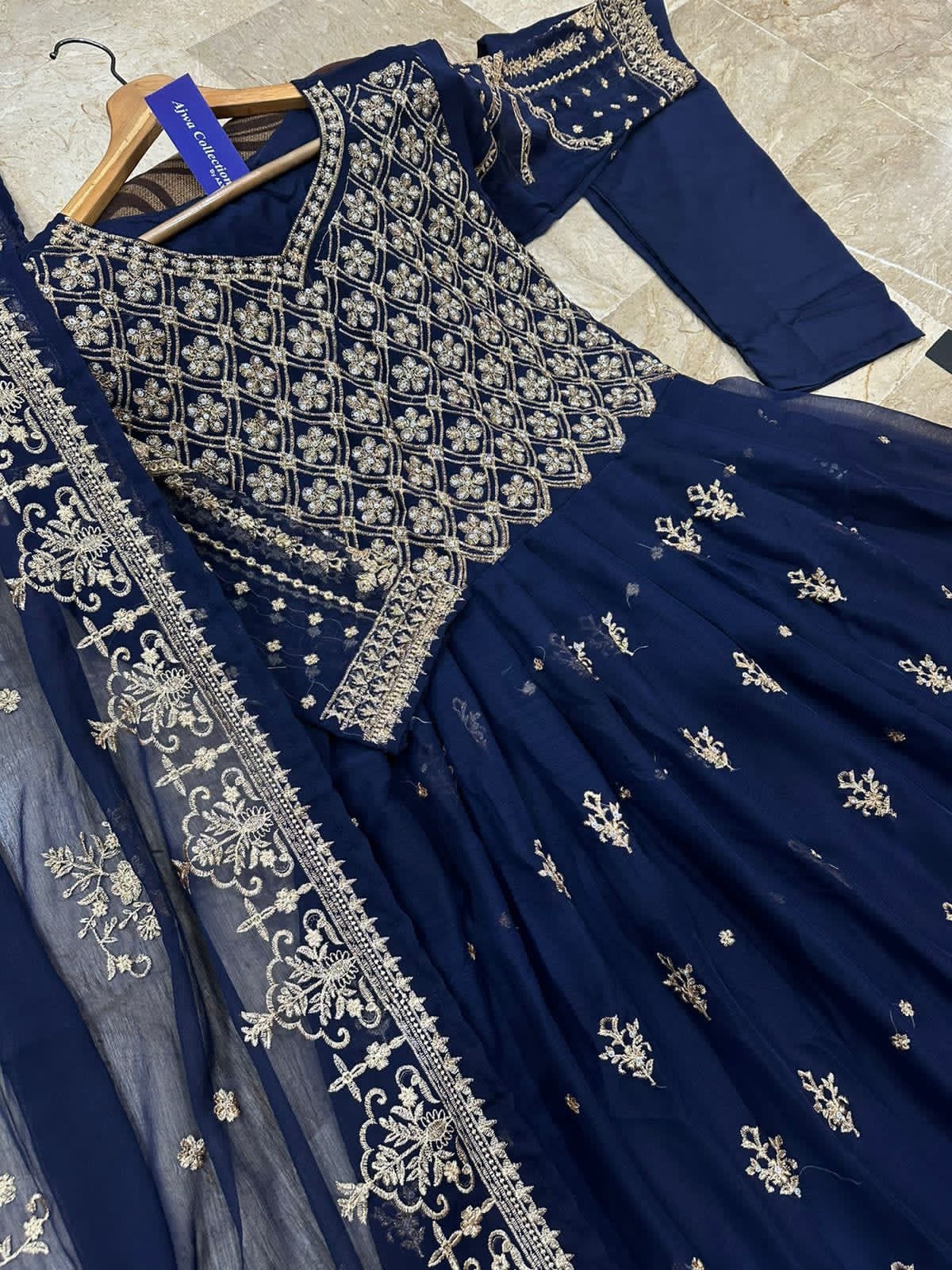 Heavy Embroidered Maxi,Dupatta And Trouser 3Pcs