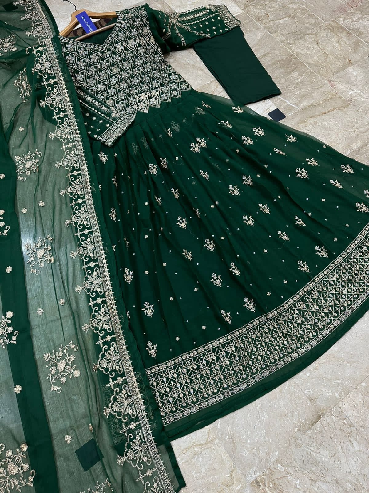 Heavy Embroidered Maxi,Dupatta And Trouser 3Pcs