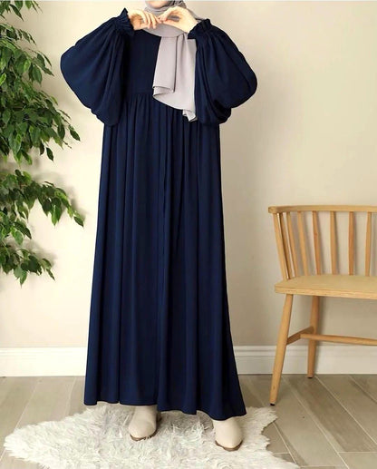 Front Platted Gum Zip Sleeves Punch Abaya With Stoller