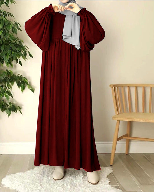 Front Platted Gum Zip Sleeves Punch Abaya With Stoller