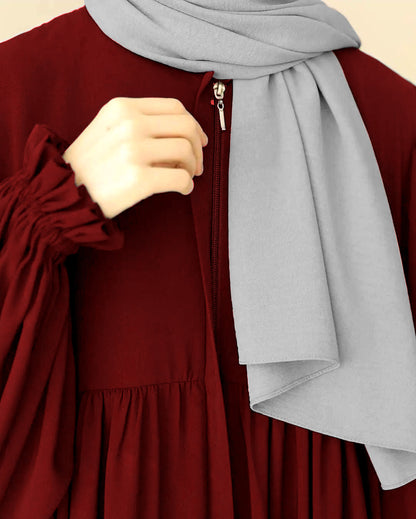 Front Platted Gum Zip Sleeves Punch Abaya With Stoller