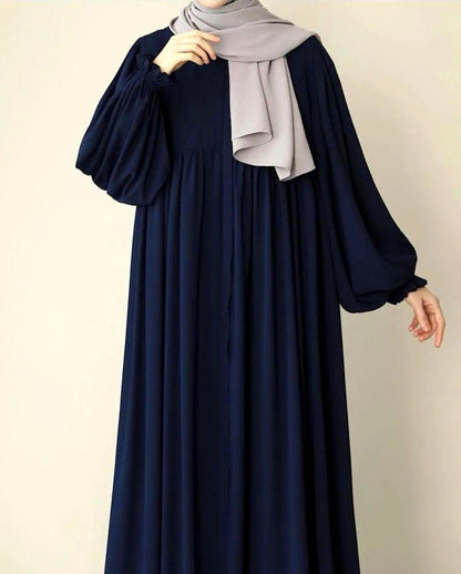 Front Platted Gum Zip Sleeves Punch Abaya With Stoller