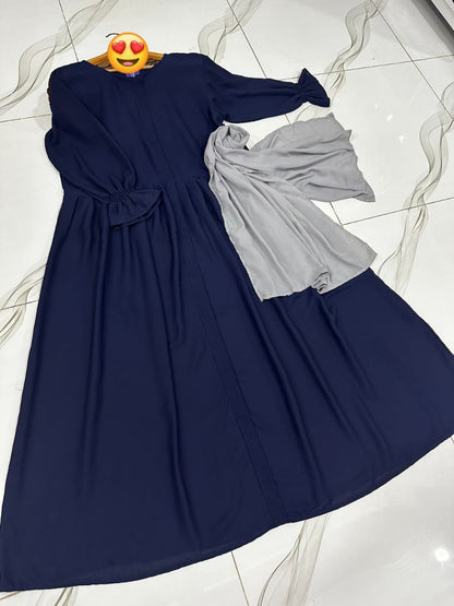 Front Platted Gum Zip Sleeves Punch Abaya With Stoller