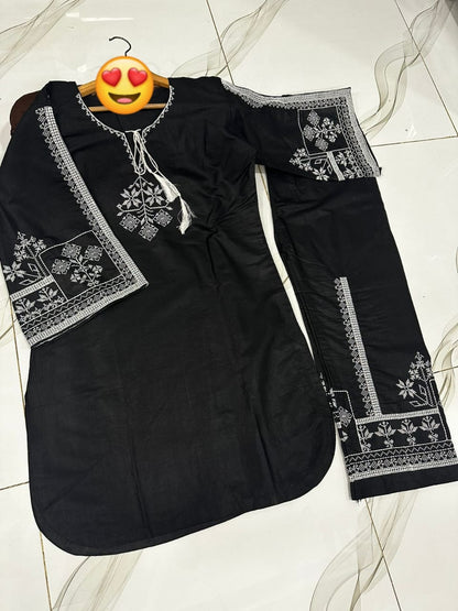 Embroidery shirt With Emb Flapper 2Pcs