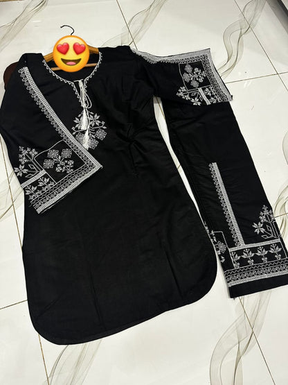 Embroidery shirt With Emb Flapper 2Pcs