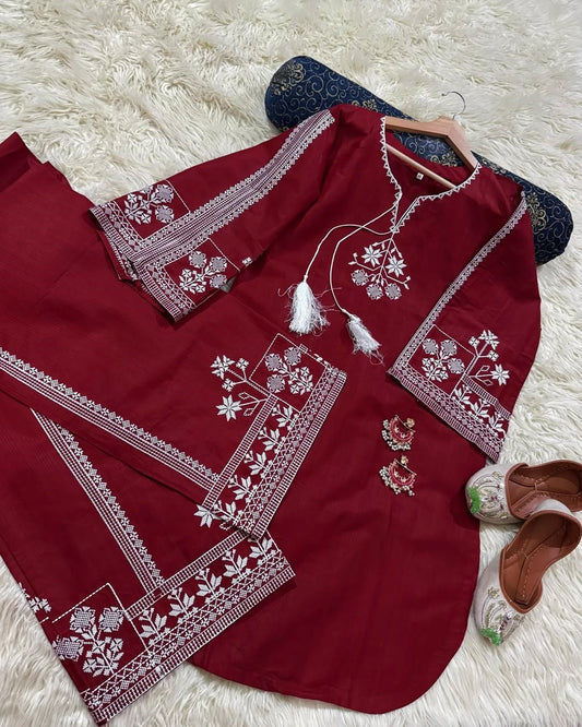 Embroidery shirt With Emb Flapper 2Pcs