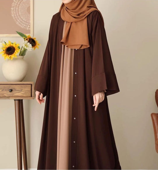 Chocolaty Gown Abaya With Stoller&nbsp;