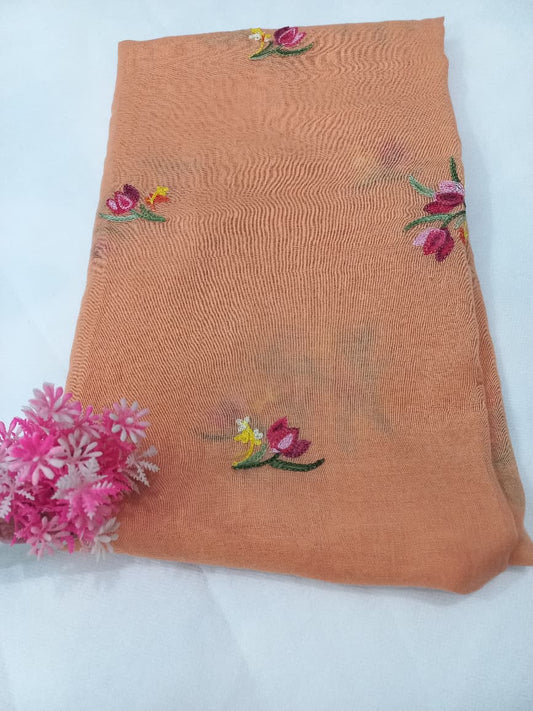 EMBROIDERED FLOWER HIJAB - PEECH