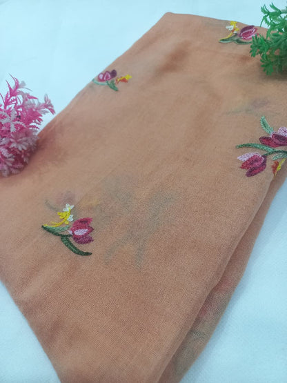 EMBROIDERED FLOWER HIJAB - PEECH